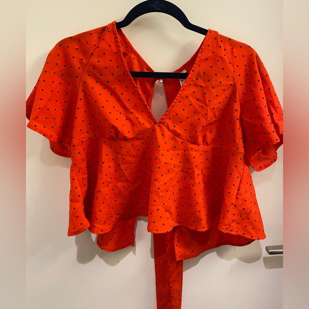 Nasty Gal Red polkadot Baby Doll top